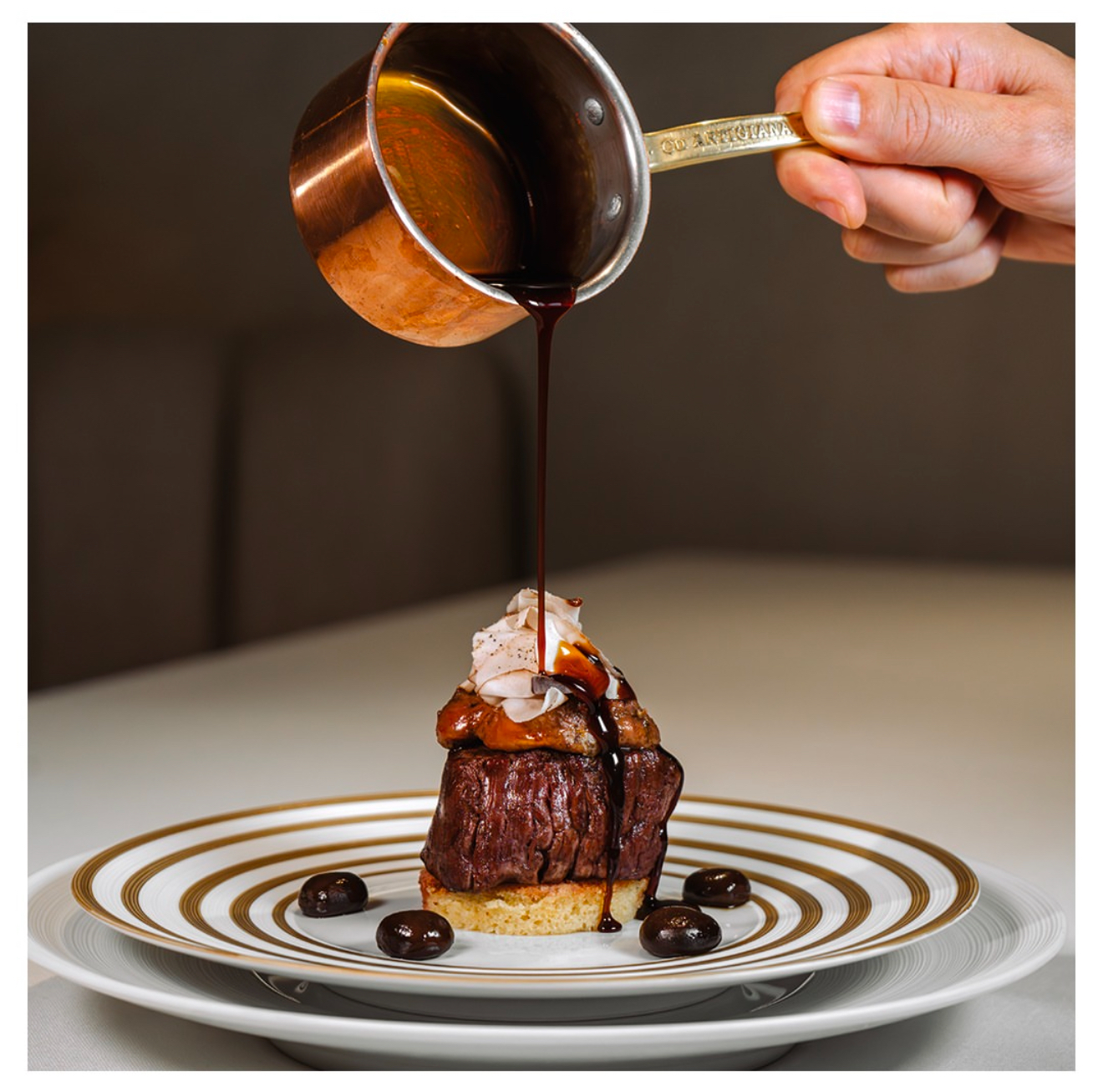 Beef with rich jus